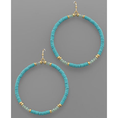 Rubber Bead Earrings - Turquoise
