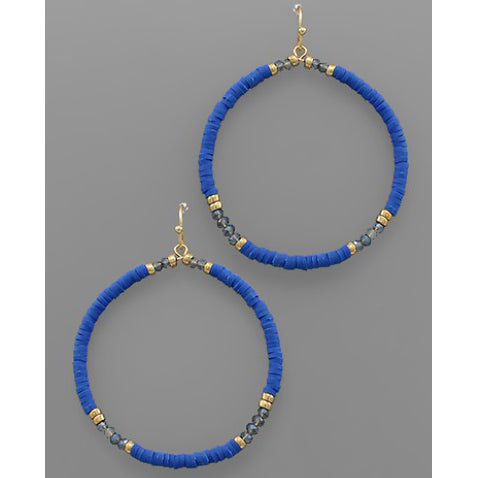 Rubber Bead Earrings - Blue