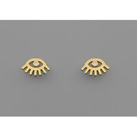 Eye & Eyelash Studs - Gold
