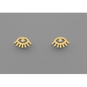 Eye & Eyelash Studs - Gold
