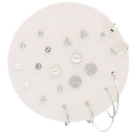 Circle & Triangle Studs and Hoop Set - Silver
