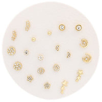Star & Moon Studs - Gold