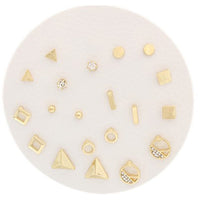 Geometric Stud Set - Gold