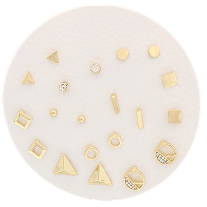 Geometric Stud Set - Gold