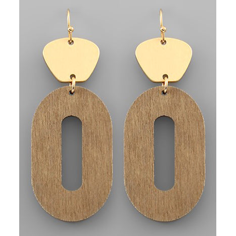 Oval Wood Earrings - Mocha