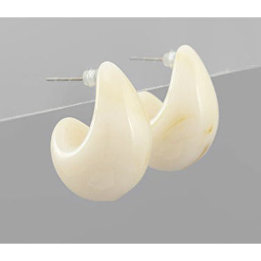 Gradual Chunky Acrylic Earrings - Ivory and Brown
