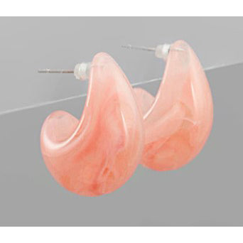 Gradual Chunky Acrylic Earrings - Coral
