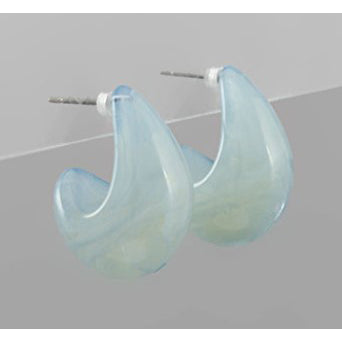 Gradual Chunky Acrylic Earrings - Sky Blue