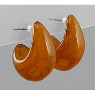 Gradual Chunky Acrylic Earrings - Brown