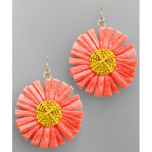 Flower Earrings - Orange