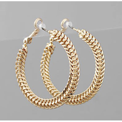 Chain Circle Hoops - Gold