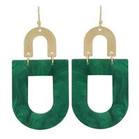 Geometric Earrings - Green