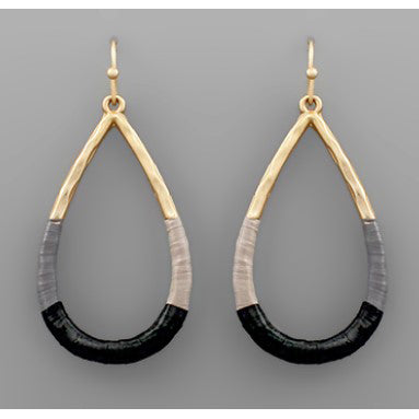 Tri-Tone Teardrop Earrings - Black