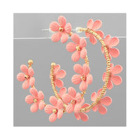 Color Flower Hoops - Pink