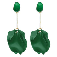 Color Petal Earrings - Green