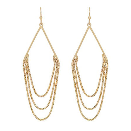 Triangle Shape Triple Layer Chain - Gold