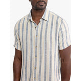 Fair Harbor - Oasis Textured Shirt - Sea Blue Stripe