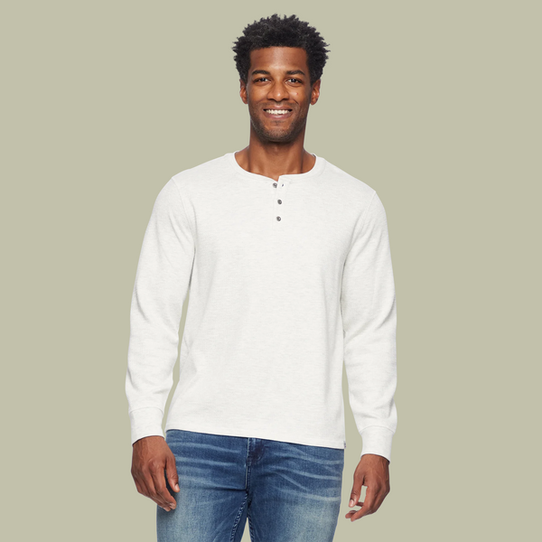 Flag & Anthem - Chatsworth Long Sleeve Soft Waffle Henley - Oatmeal Heather