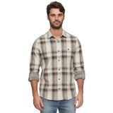 Flag & Anthem - Clearbrook Long Sleeve Hero Knit Flannel - Cream/Charcoal