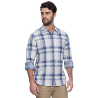 Flag & Anthem - Cordova Long Sleeve Hero Knit Flannel - Cream/Blue