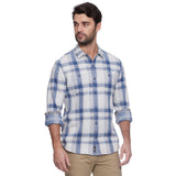 Flag & Anthem - Cordova Long Sleeve Hero Knit Flannel - Cream/Blue