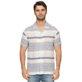 Flag & Anthem - Lakesite SS Textured Stripe Shirt - White/Blue/Navy