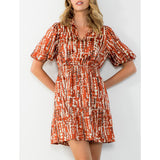 THML - Puff Sleeve Dress - Rust
