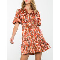 THML - Puff Sleeve Dress - Rust