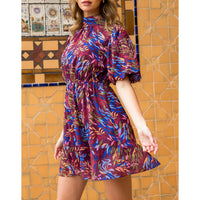 THML - Puff Sleeve Dress - Wine