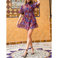 THML - Puff Sleeve Dress - Wine