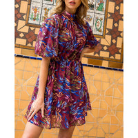 THML - Puff Sleeve Dress - Wine