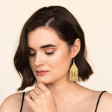 Ink + Alloy - Lexie Solid Beaded Fringe Earrings - Gold