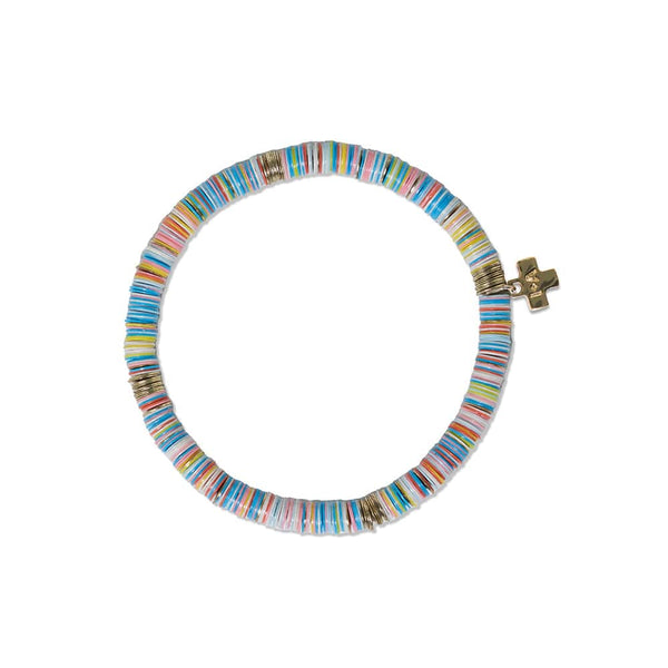 Ink + Alloy - Grace Multi Mix Sequin Stretch Bracelet - Turquoise