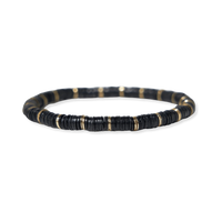 Ink + Alloy - Grace Solid Stretch Bracelet - Black and Gold