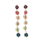 Ink + Alloy - Amanda Multi Color Flower Beaded Dangle Earrings - Port