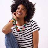 Ink + Alloy - Iris Large Resin Bead Necklace - Multi