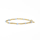 Ink + Alloy - Ashley Small Brass and Crystal Stretch Bracelet - Blue