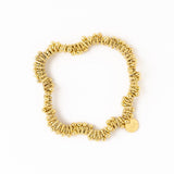 Ink + Alloy - Kate Stretch Bracelet with Round and Flat Beads - Gold