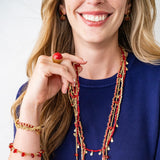 Ink + Alloy - Kate Stretch Bracelet with Round and Flat Beads - Gold