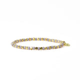 Ink + Alloy - Louise Crystal Gold Stretch Bracelet - Silver Grey