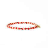 Ink + Alloy - Louise Crystal Gold Stretch Bracelet - Tomato Red