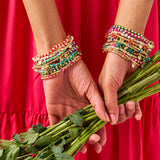 Ink + Alloy - Louise Crystal Gold Stretch Bracelet - Lapis