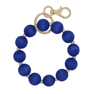 Wood Beads Key Chain - Royal Blue