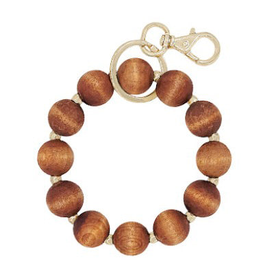 Wood Beads Key Chain - Brown