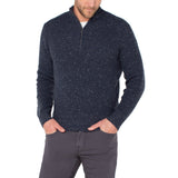 Liverpool - Men's Donegal Rib 1/4 Zip Sweater - Indigo Blue