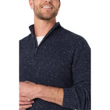Liverpool - Men's Donegal Rib 1/4 Zip Sweater - Indigo Blue