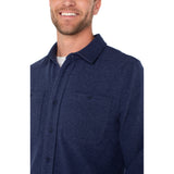 Liverpool - Knit LS Button Up - Navy