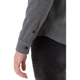 Liverpool - Men's Knit L/S Buttone Up Shirt - Grey Herringbone