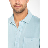 Liverpool - Men's Knit S/S Button Up Shirt - Blue Aura