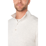 Liverpool - Men's Mock Neck Button Placket Pullover -Ivory/Gray/ Multi